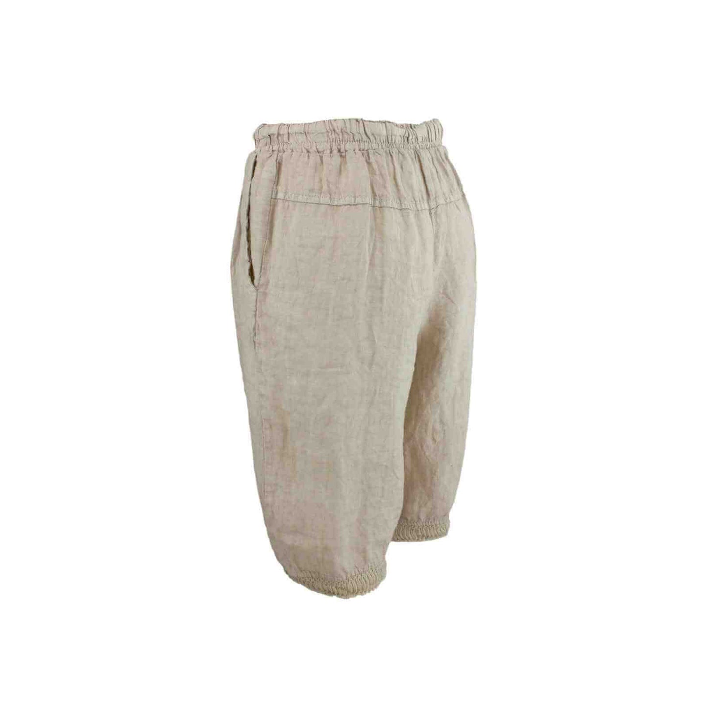 Sandfarvet bermudashorts i hør fra Boheme
