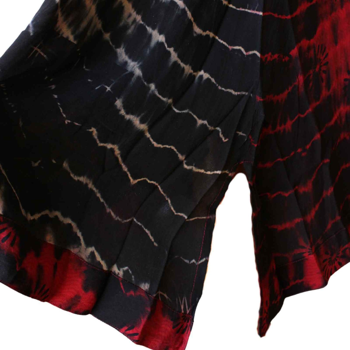 Lang rød silke kjole i upcycled sari silke Cofur