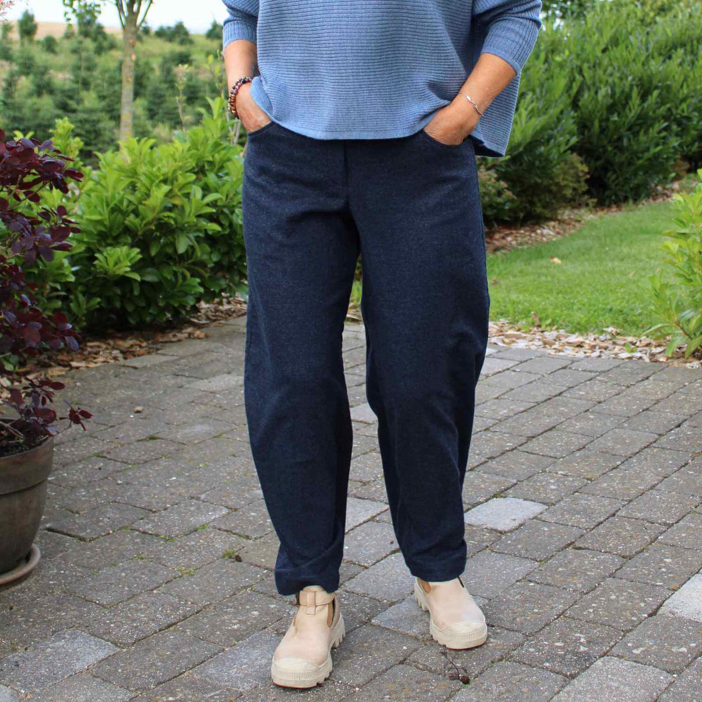 Navy Oska bukser med uld