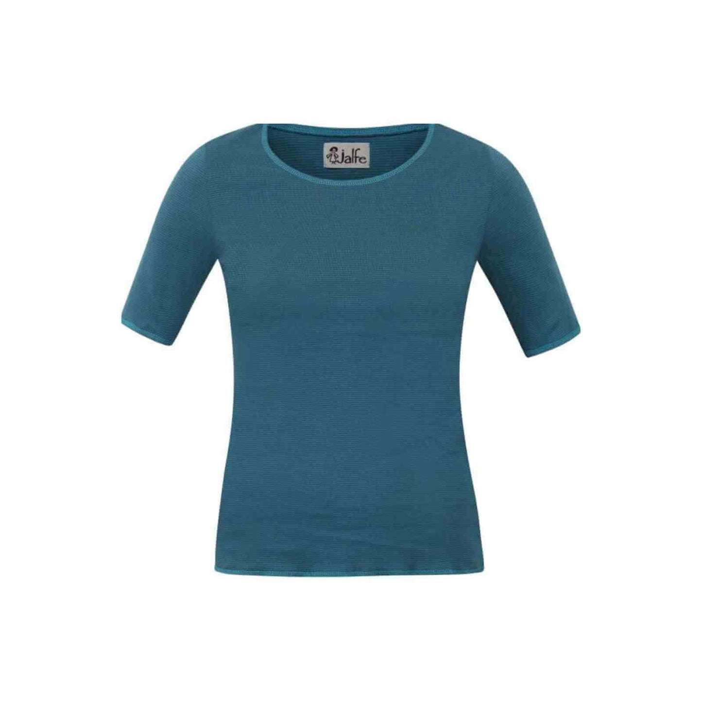 Turkis t-shirt i økologisk bomuld fra Jalfe