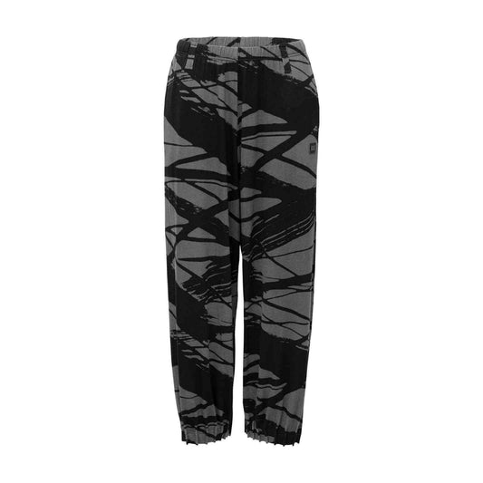 sorte og grå viskose bukser fra E-Avantgarde i abstrakt mønster