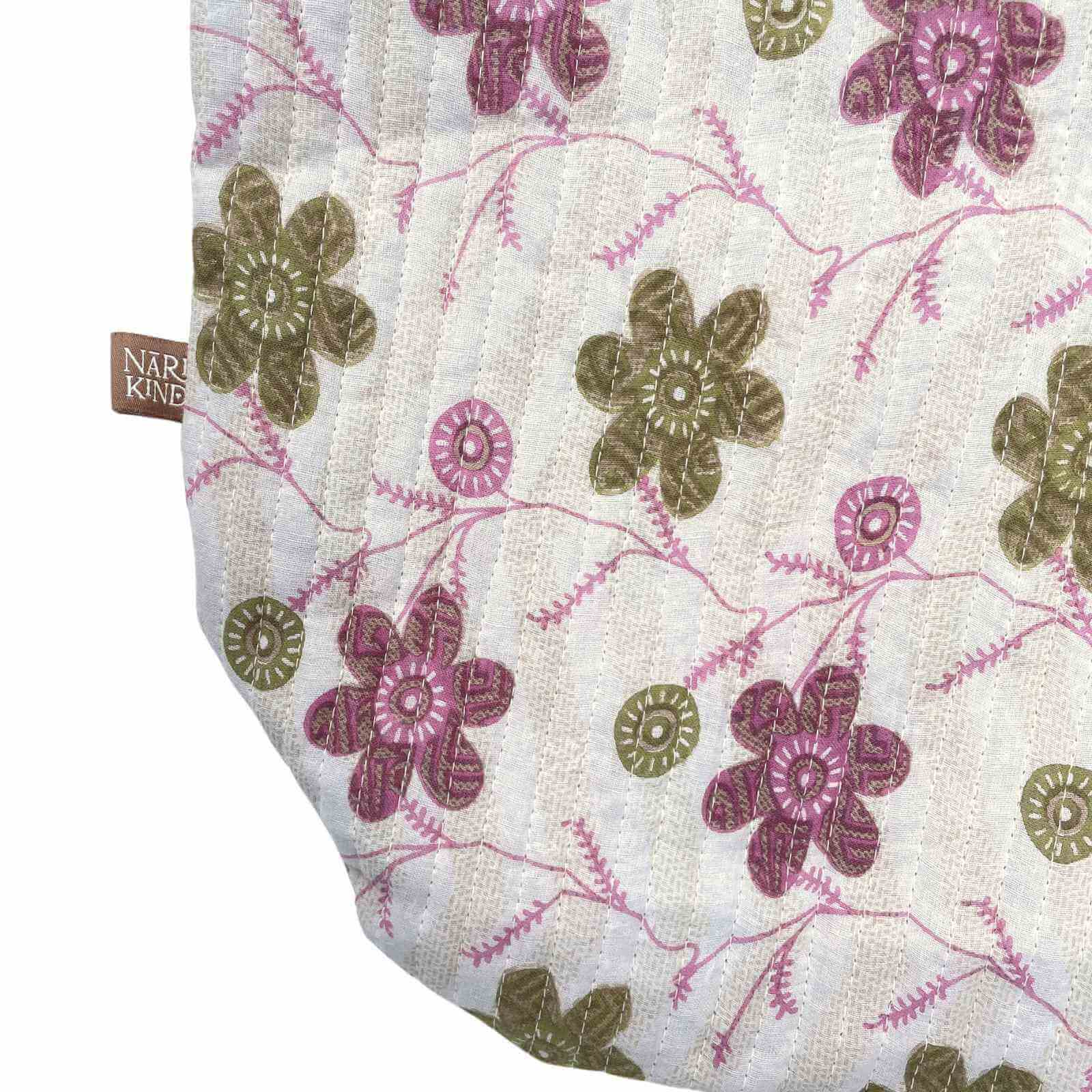 Blomstret stof skuldertaske i genanvendt sari bomuld
