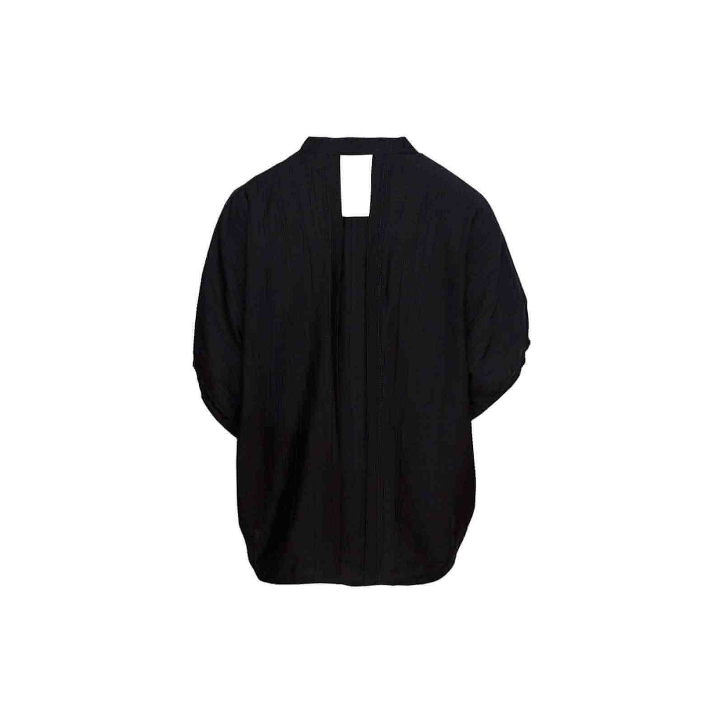 Sort viskose bluse bagfra fra E-Avantgarde