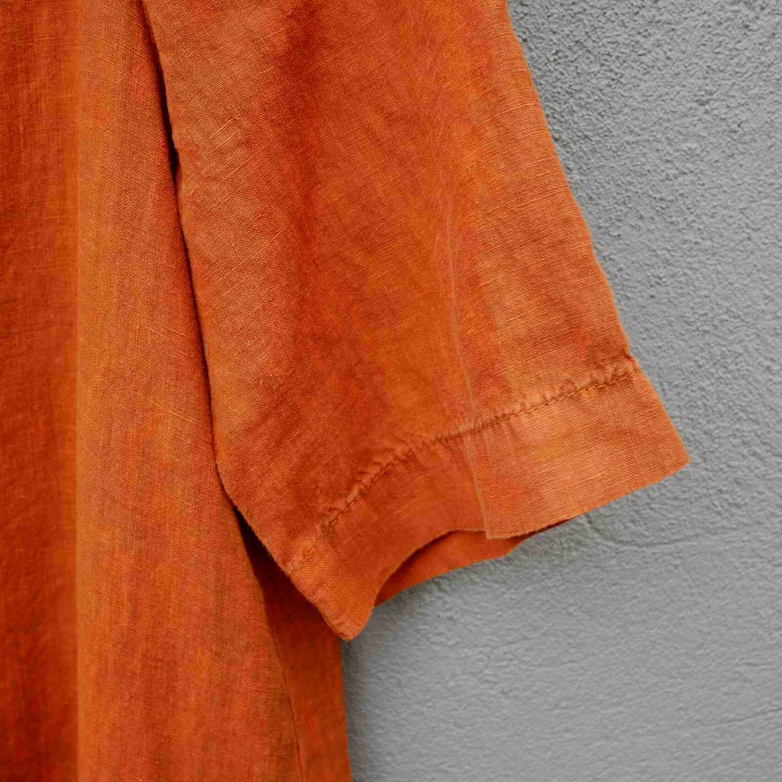 Ærme på orange hør kjole fra Oska