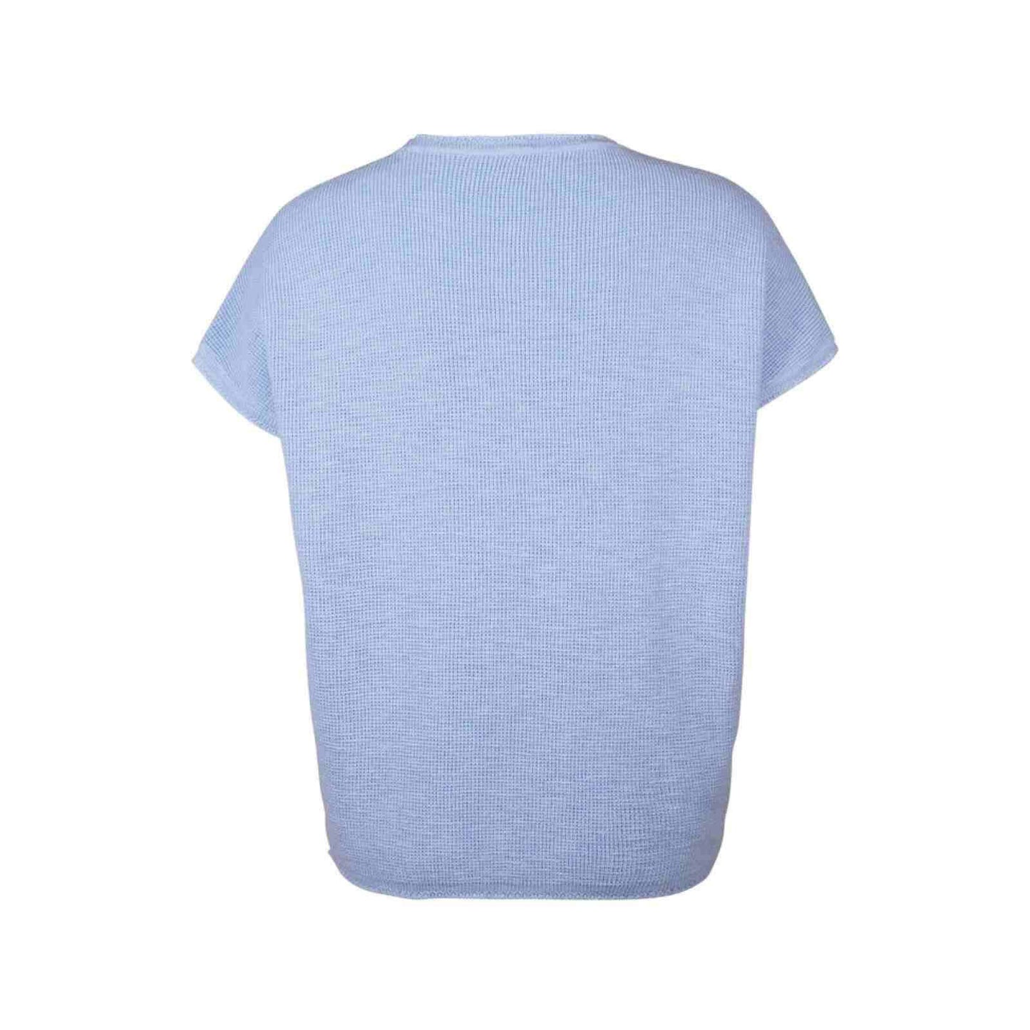 Strikvest bagfra i pastel blå fra Mansted model Elegi