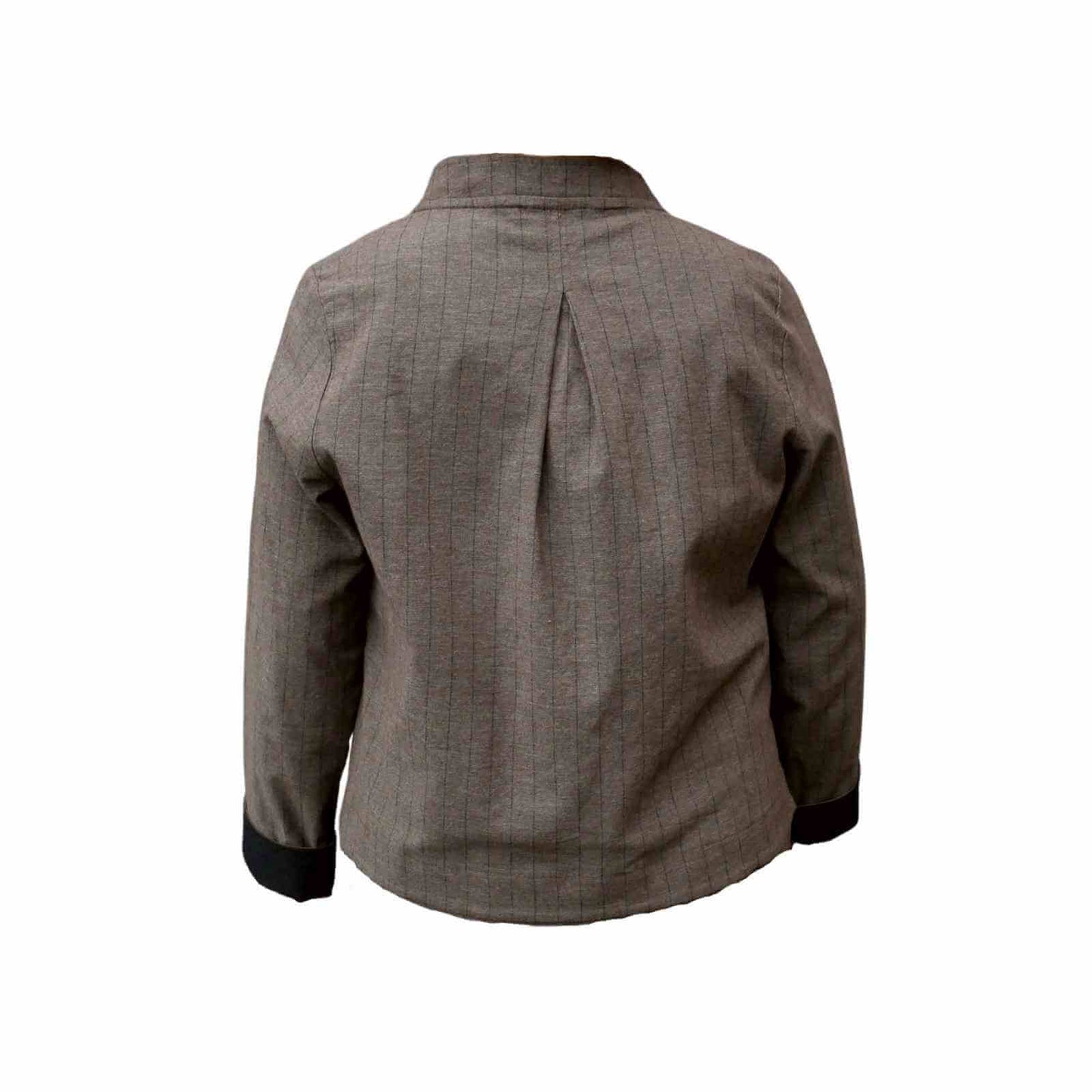 Brun habit jakke med sort stribe fra E-Avantgarde bagfra