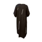 Sort halvlang kjole fra E-Avantgarde med påsyet sandfarvet striber