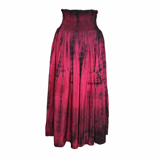 lang pink silkenederdel