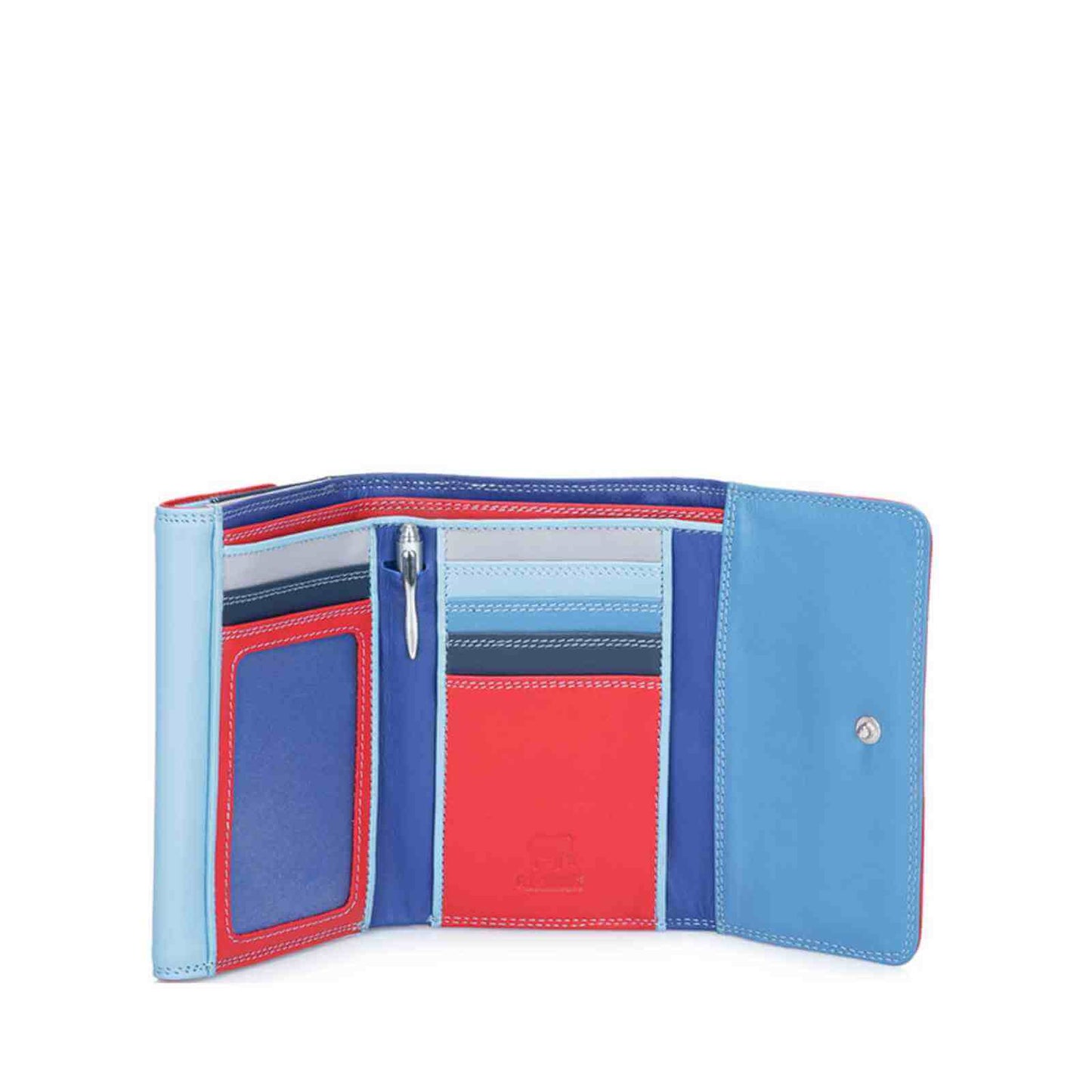 Indvendig Mywalit pung med double flap i rød og blå