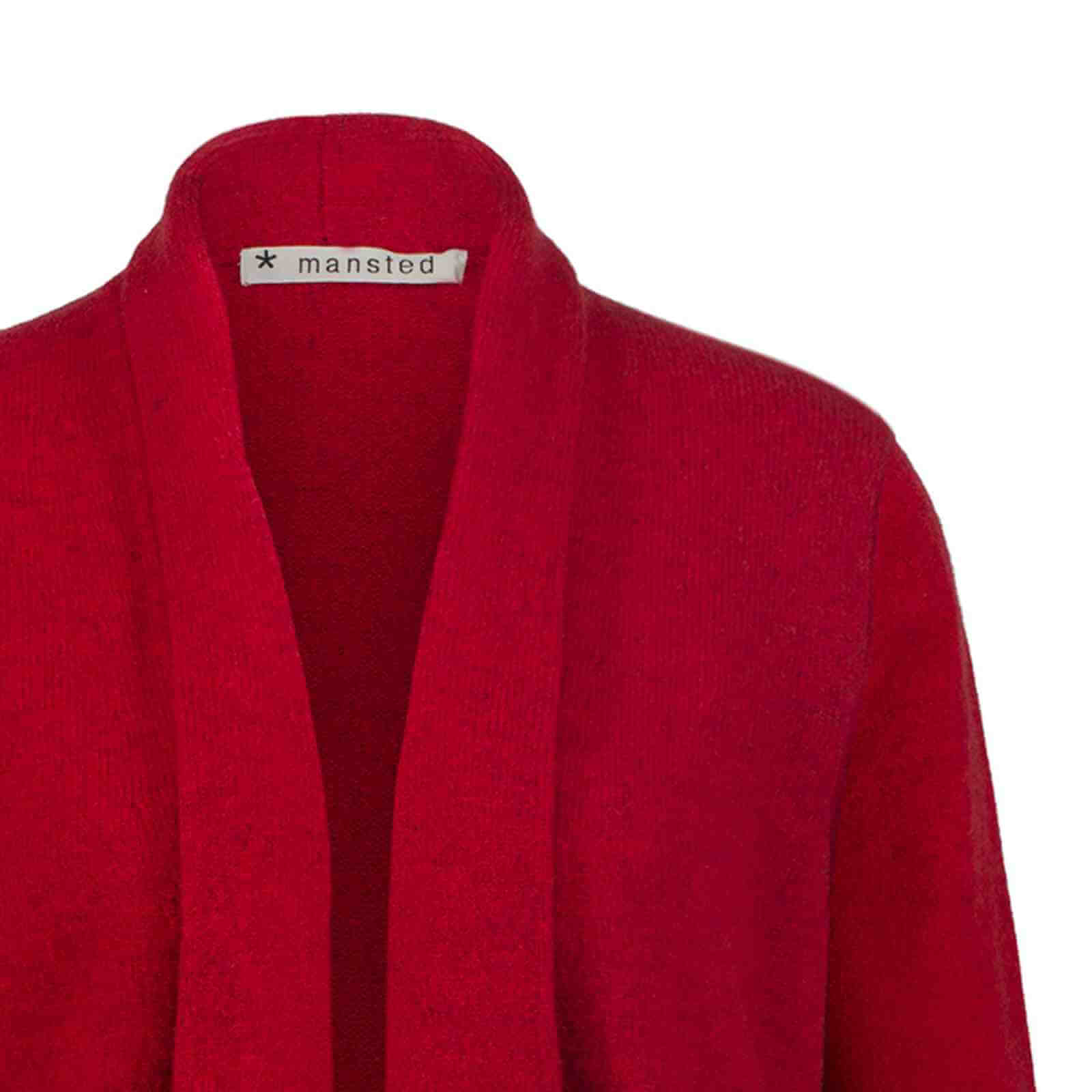 rød uld cardigan fra Mansted