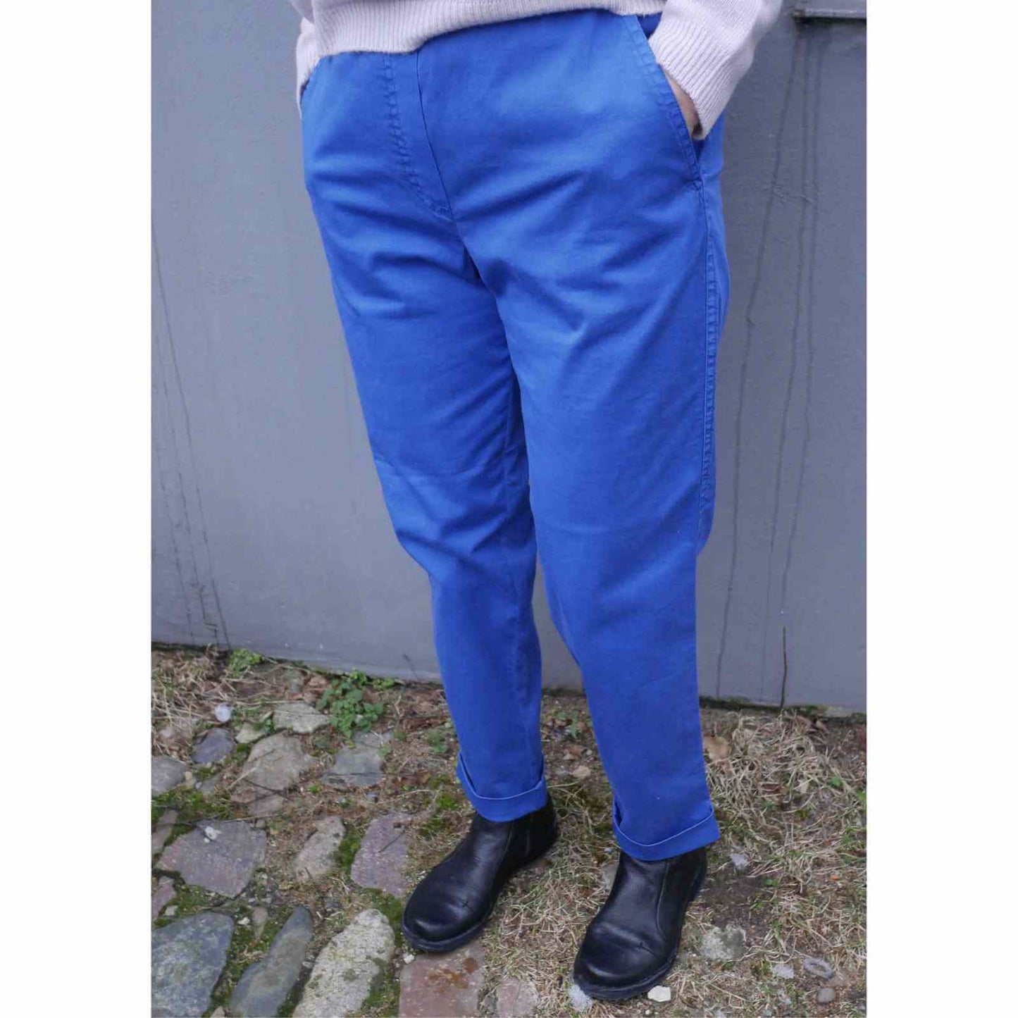 Blå Oska bukse med elastik