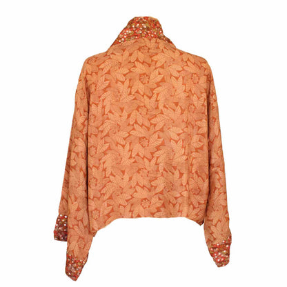 orange brun vendbar silkejakke bagfra