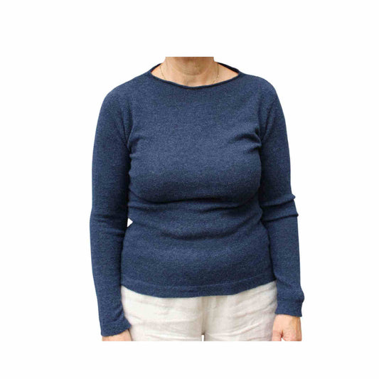 Blå cashmere bluse fra Gorridsen Design model Luna