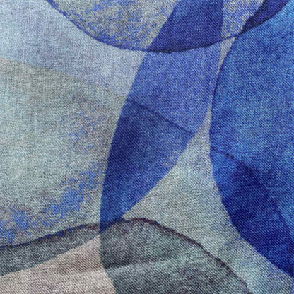 blåt mønster på uld silke tørklæde fra Aperitif