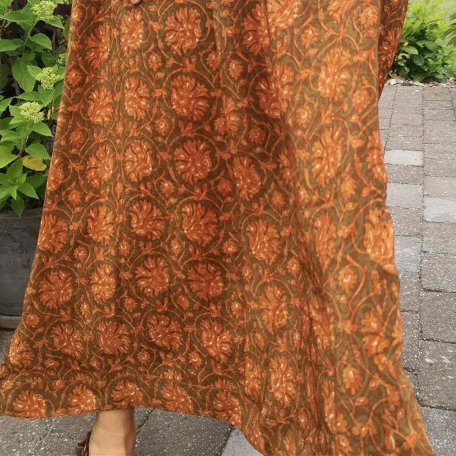 brun orange silkeskørt fra kjole