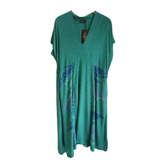 grøn lang silkekjole Cashual dress fra Cofur