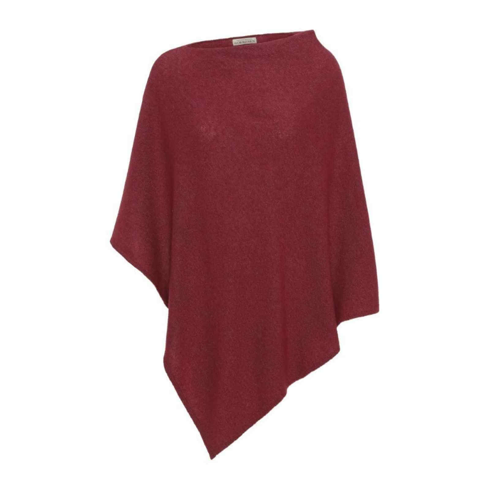 uld poncho i cerise fra Gorridsen