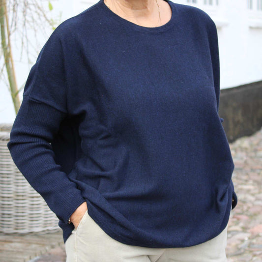 navy merinould trøje fra Muse Wear, Ingrid