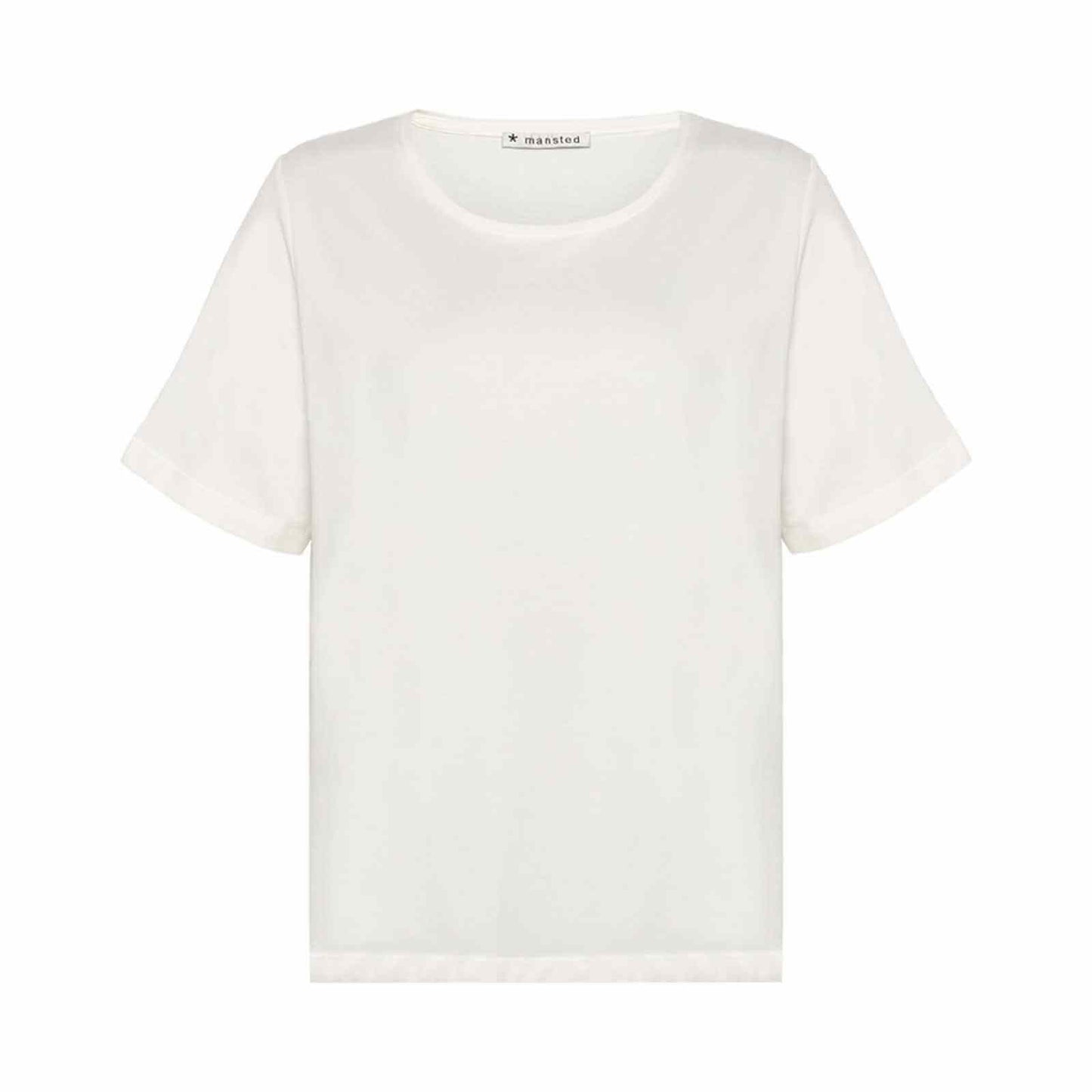 råhvid enkel t-shirt i øko bomuld og modal