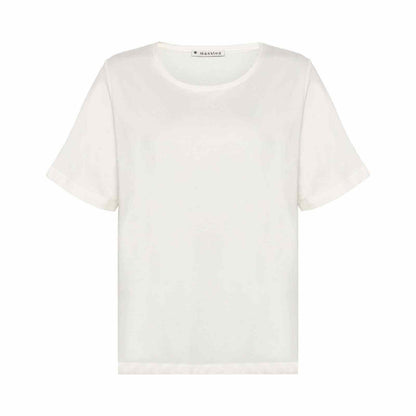 råhvid enkel t-shirt i øko bomuld og modal