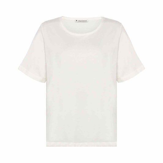 råhvid enkel t-shirt i øko bomuld og modal
