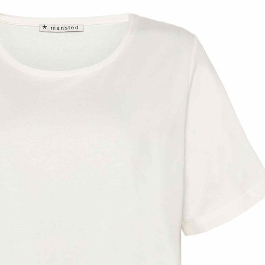 Råhvid enkel t-shirt velsiddende pasform
