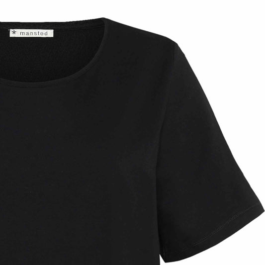 Sort enkel t-shirt velsiddende pasform