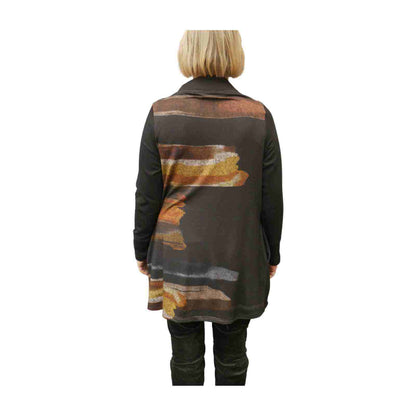 Sort tunika med abstrakt mønster fra E-Avantgarde bagfra