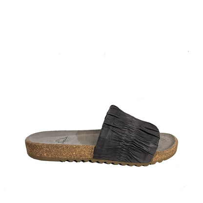 Kork sandal med gråt kalveskind