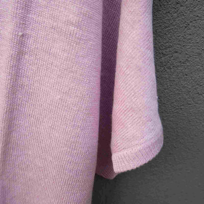 Ærme detalje på rosa hamp + hør bluse med korte ærmer