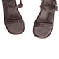 Mørkegrå skind sandaler fra Lofina overfra, kantet snude